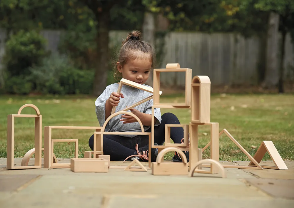 Holzbausteine "Architektur", naturbelassen, 28-tlg.