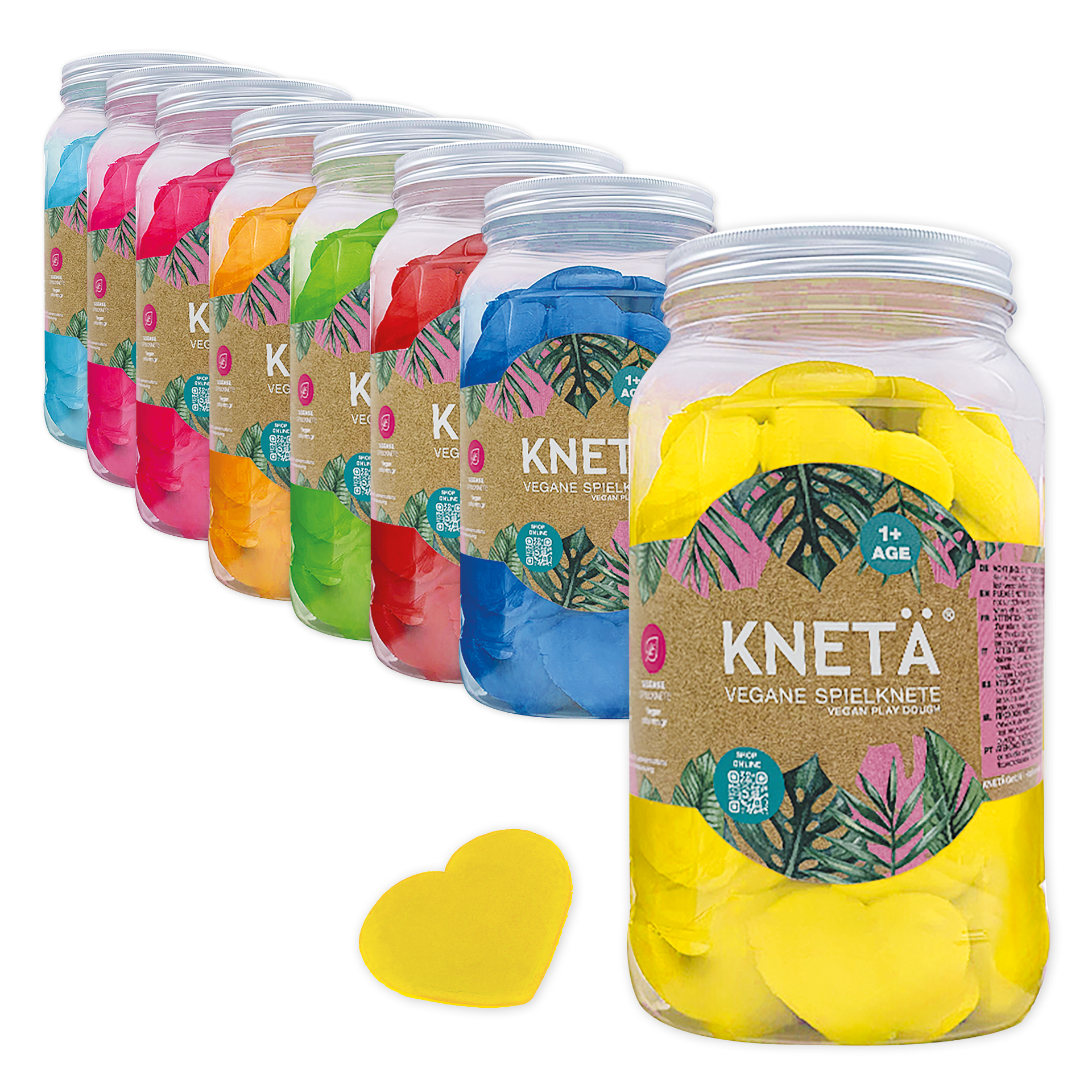 Soft-Knete "Knetä" in Herzform, vegan, 80 Stück