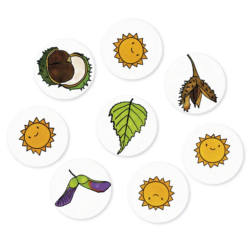 Stempel-Set "Bäume - Blätter und Früchte", 10 Stück