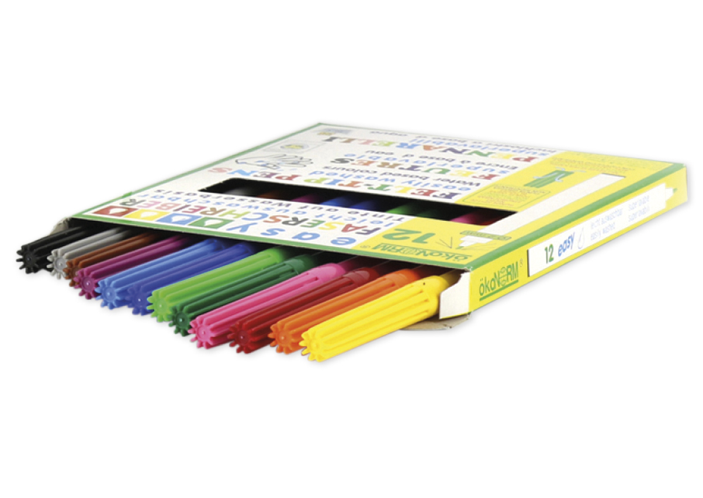 easy Faserschreiber 2 mm, 12 Farben