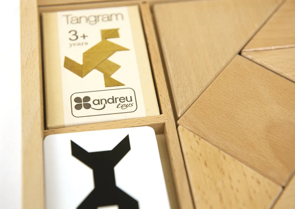 Tangram en bois naturel, 35 pcs