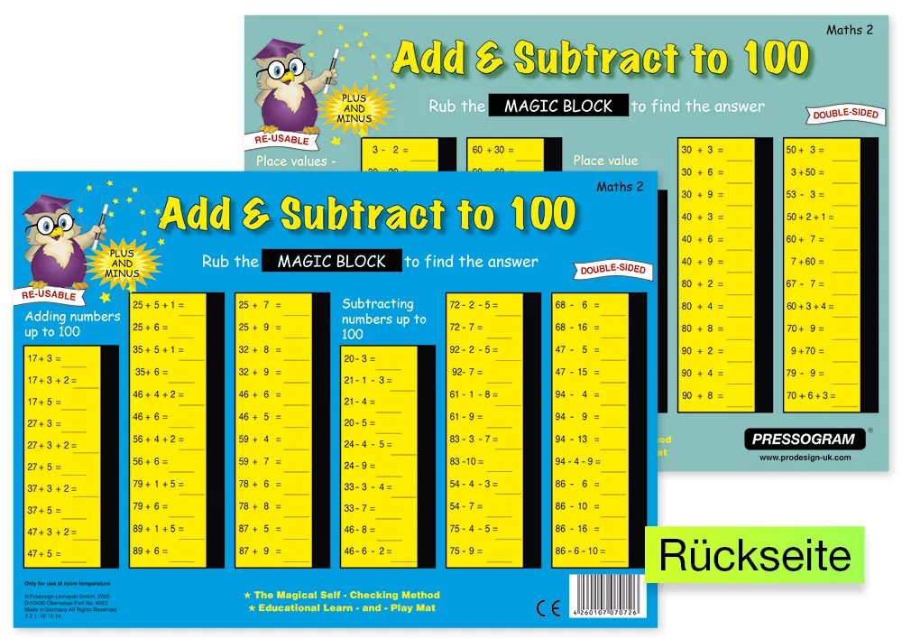 TimeTEX Zaubertafel "Mathematik" Englisch Zahlenraum bis 100