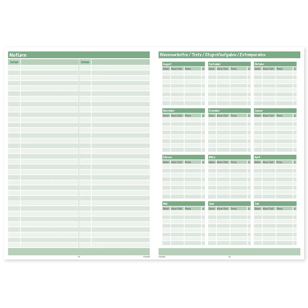 TimeTEX Design-Schulplaner A5-Plus 2025/2026, türkis