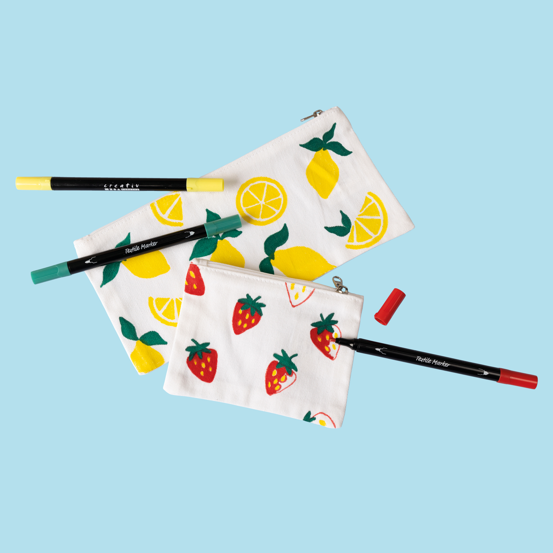 Textil-Malstifte mit Doppelspitze, 20-tlg.