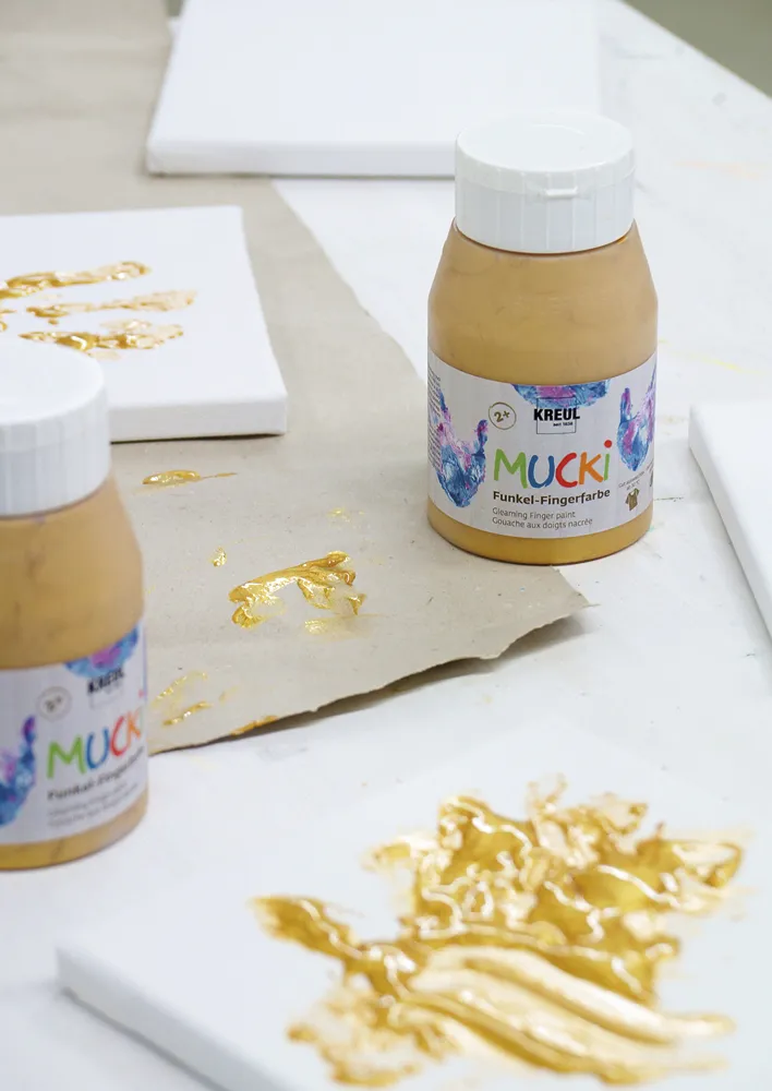 Set MUCKI Funkel-Fingerfarbe à 150 ml, 4-tlg.