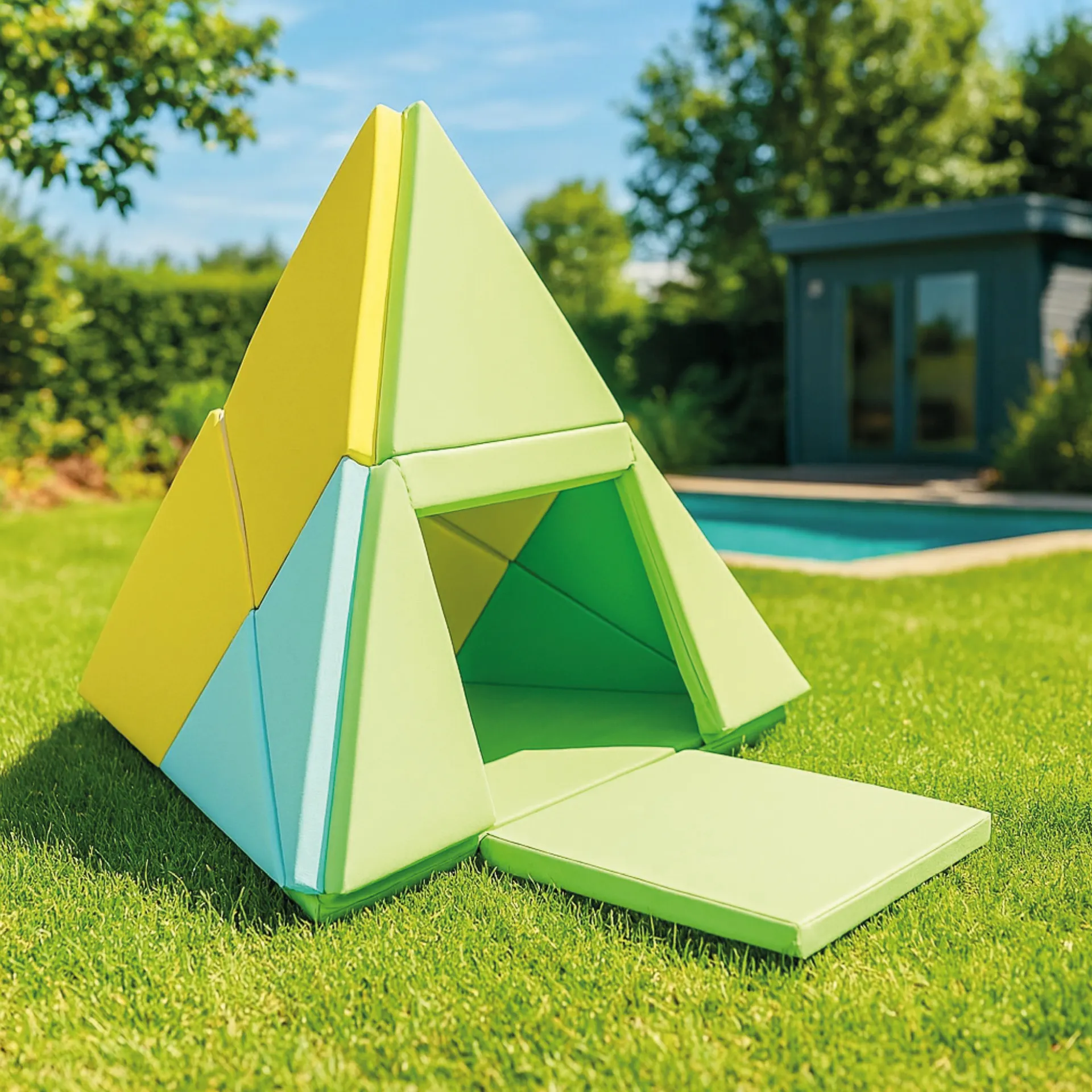 Spielmatte 3in1, faltbar zu Spielzelt und Boot