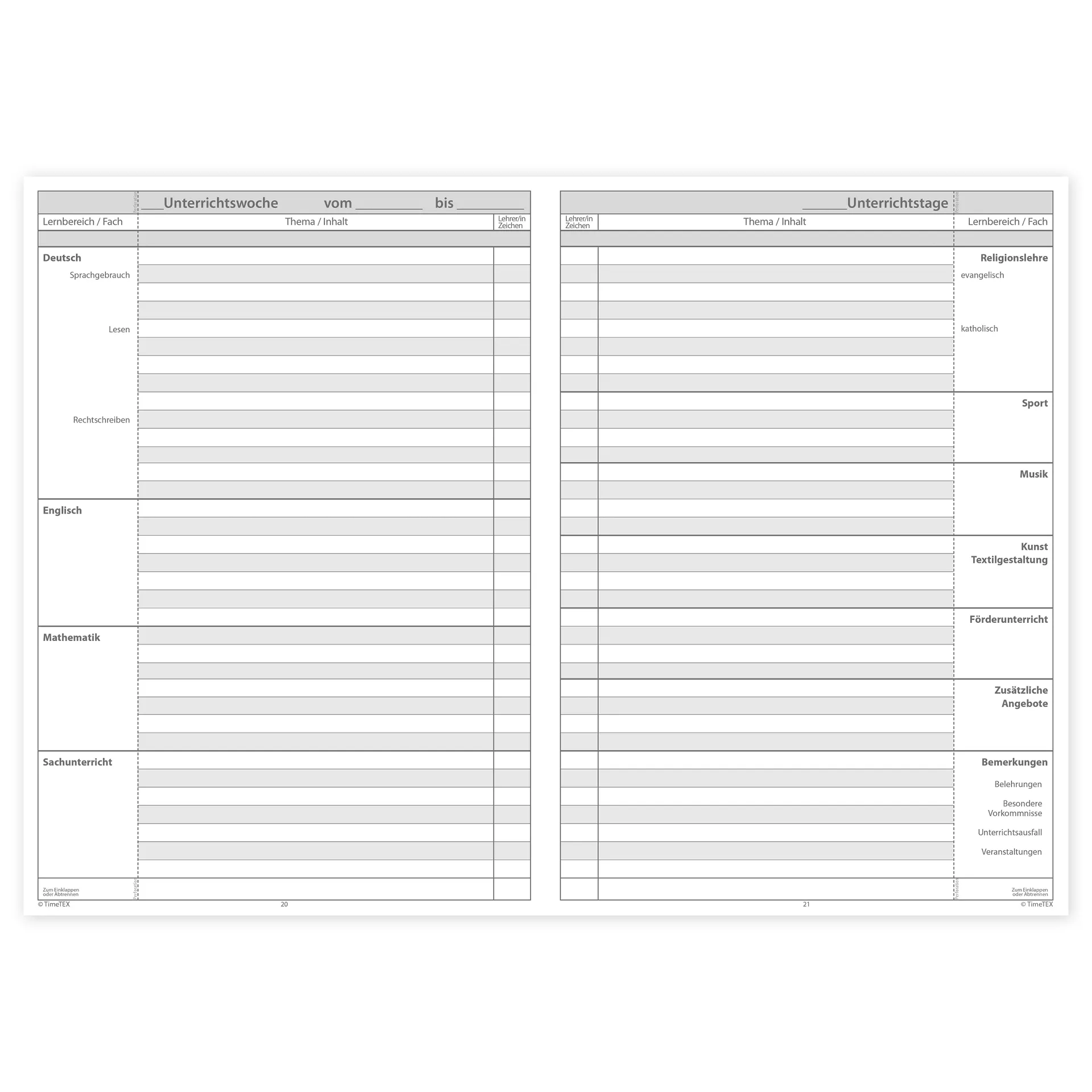 TimeTEX Klassenbuch A4-Plus, Grundschule