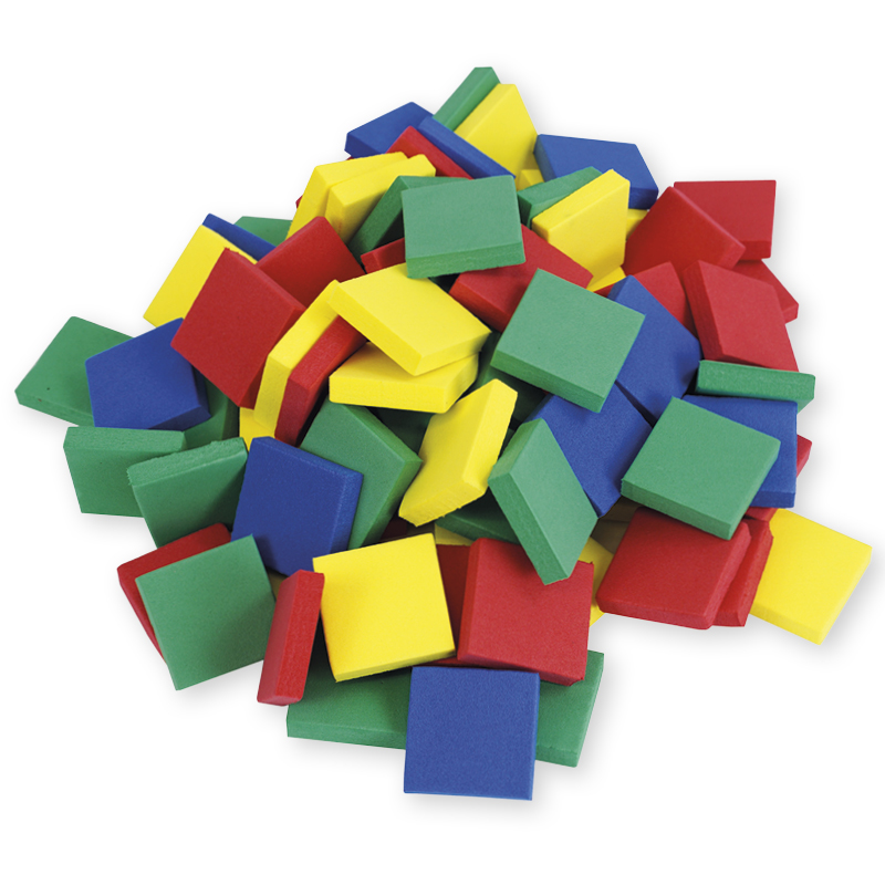 Whisper chips square, 200 bitar i burk, olika färger