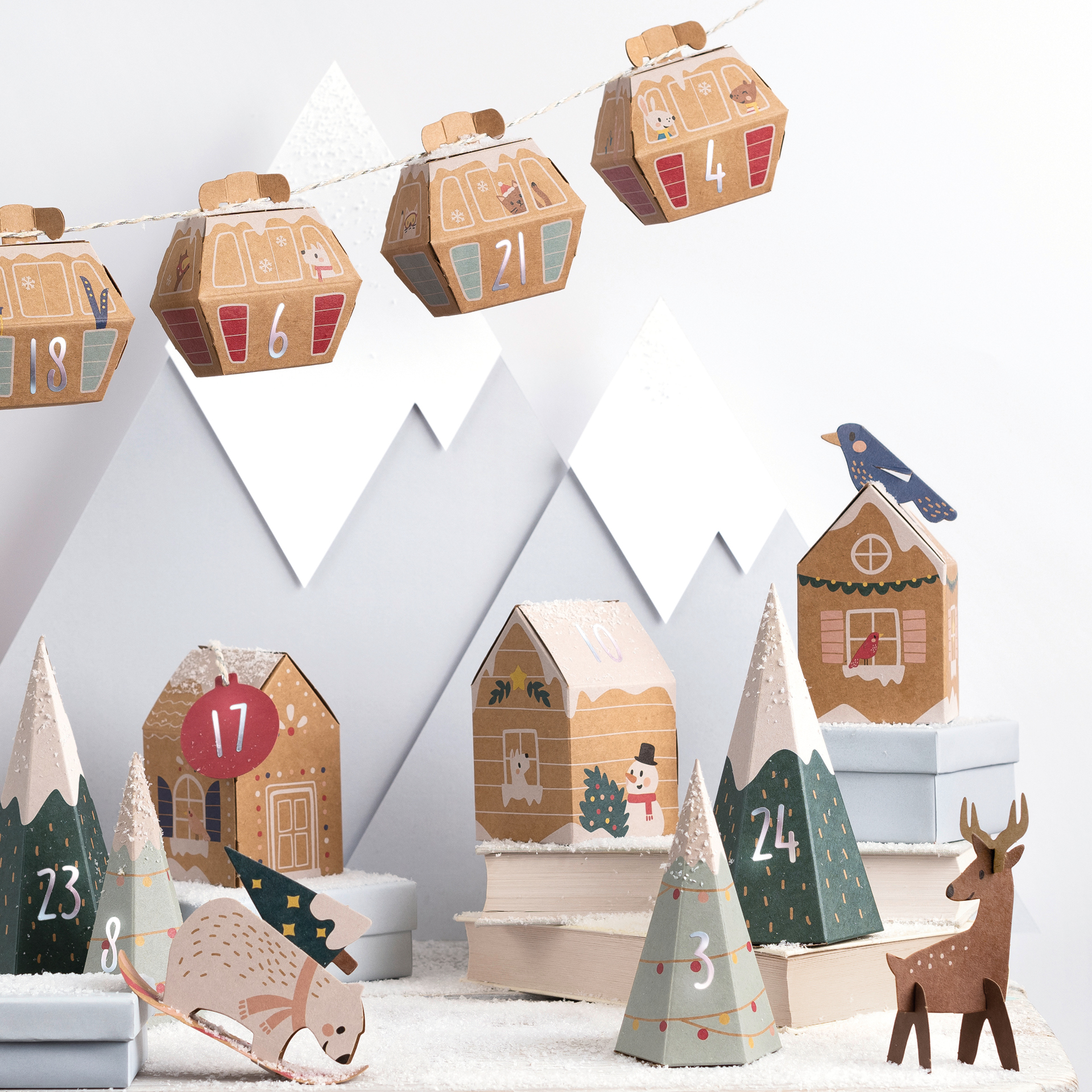 Calendrier de l'Avent à assembler « Village de Noël », 113 pcs