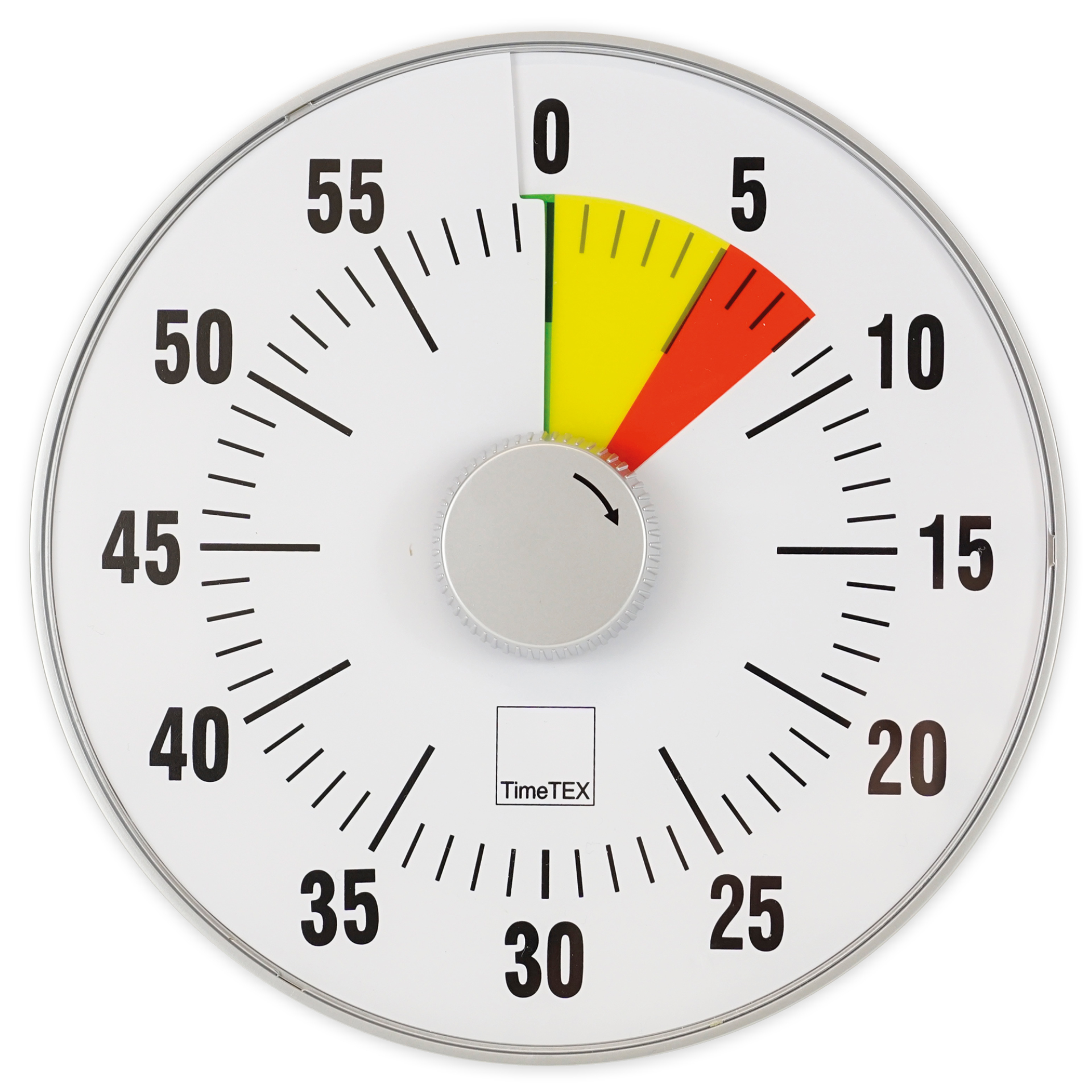 TimeTEX „Silent” timer L, 19 cm ø z tarczą sygnalizacji świetlnej