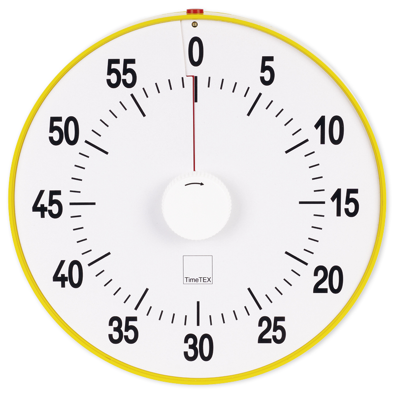 TimeTEX Zeitdauer-Uhr "lautlos" XL, 32 cm ø, mit Ampelscheibe + Pausentaste