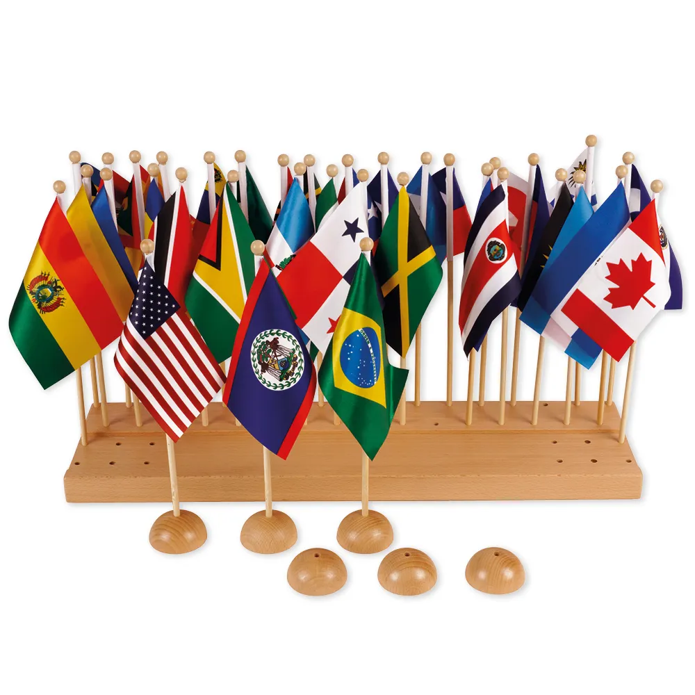 TimeTEX flaggstativ Nord- och Sydamerika "Montessori Premium"