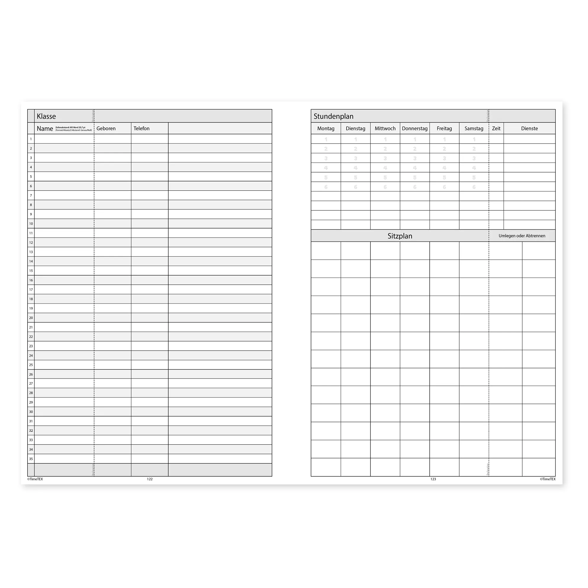 TimeTEX Trend-Schulplaner Hardcover A5-Plus, 2026/2027, lagune