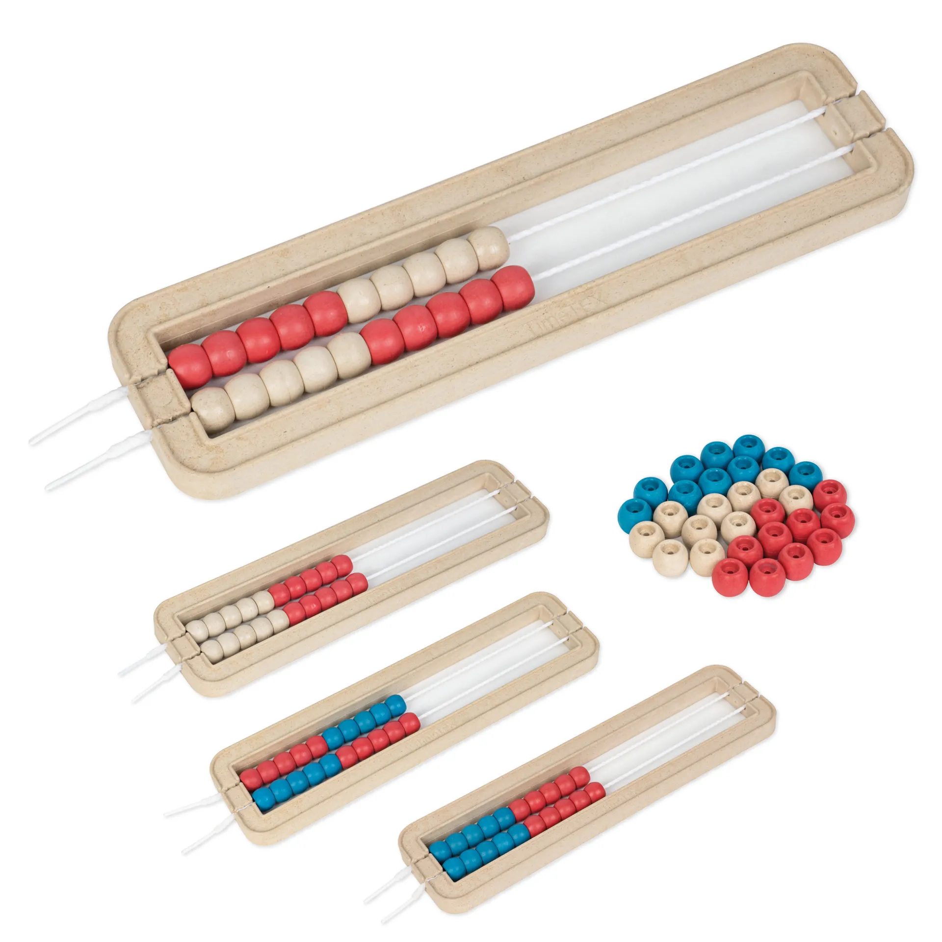 TimeTEX Taschen-Rechenrahmen Universal 4in1, 20-er Zahlenraum, rot/blau und rot/weiß