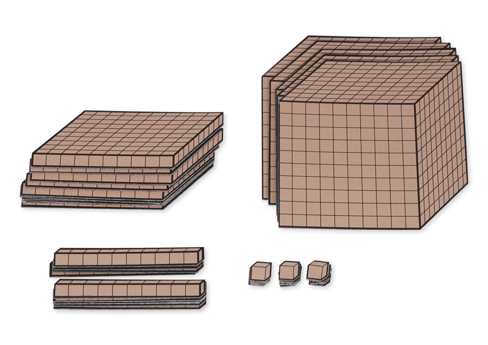 Dienes demo decimal aritmetikset, naturlig färg, magnetisk, 54 delar. i lådan