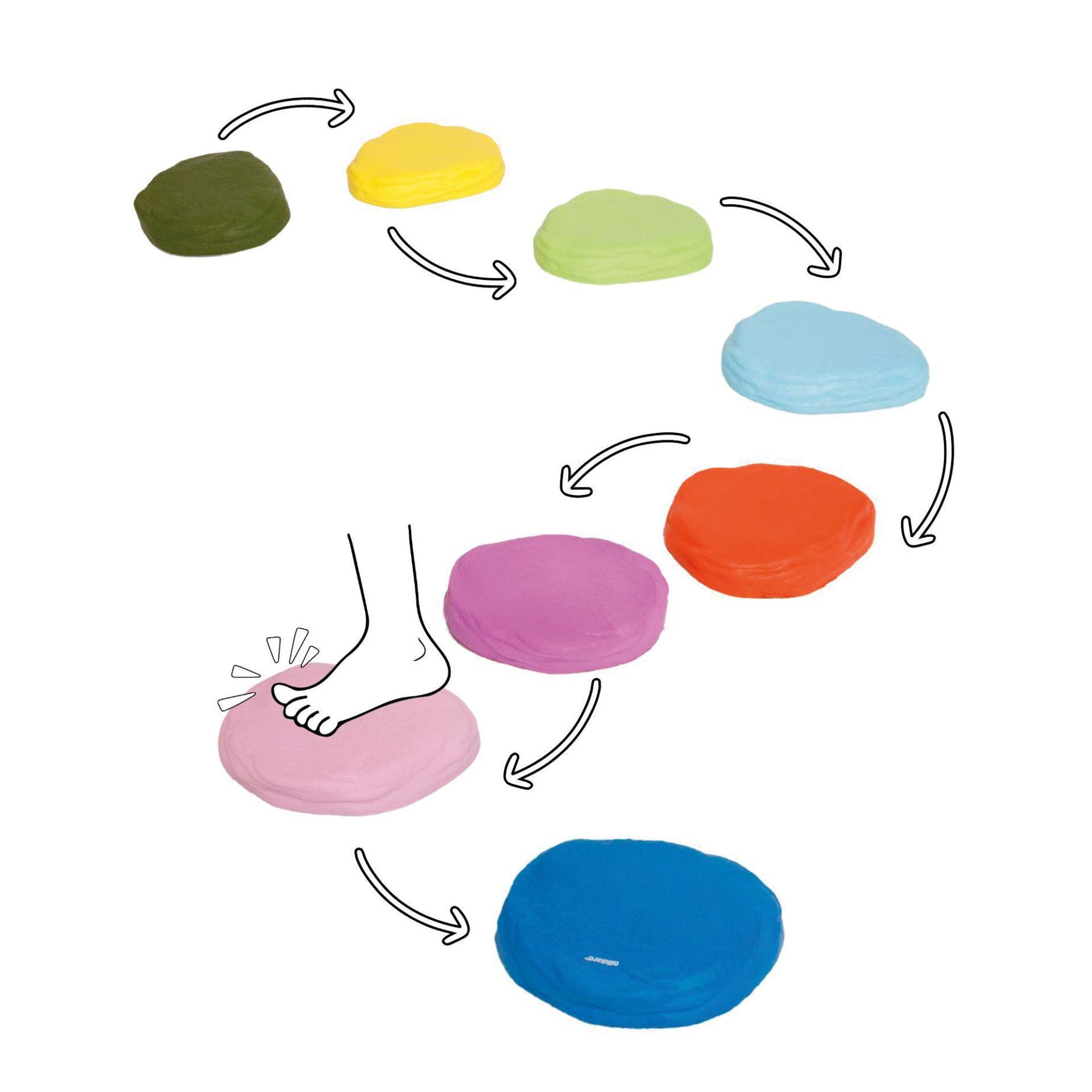 Balancesten, 18 x 15 cm, 8 dele