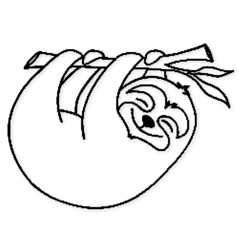 Serigrafistempel "Perpetuum" rundt "Sloth"