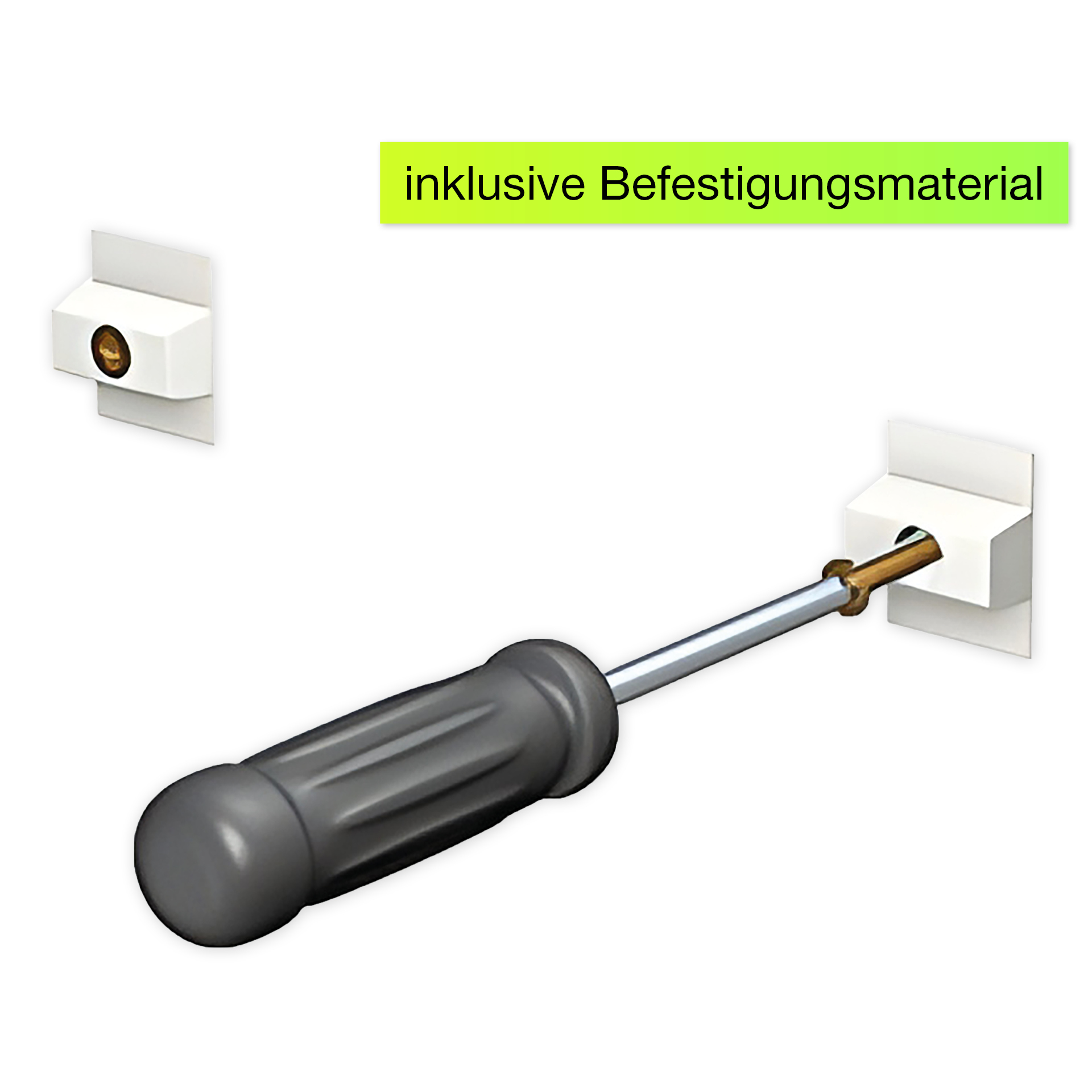 Info-Leiste mit Befestigungs-Material, 100 cm, weiß