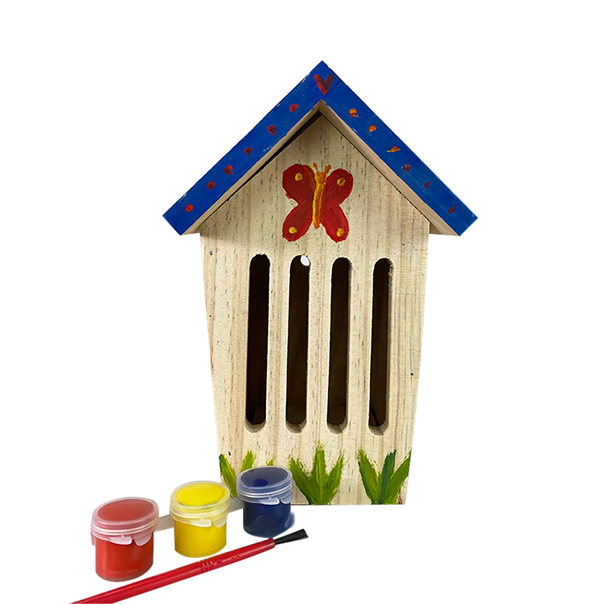 Schmetterlings-Haus zum Bemalen, aus Holz, mit Farbe