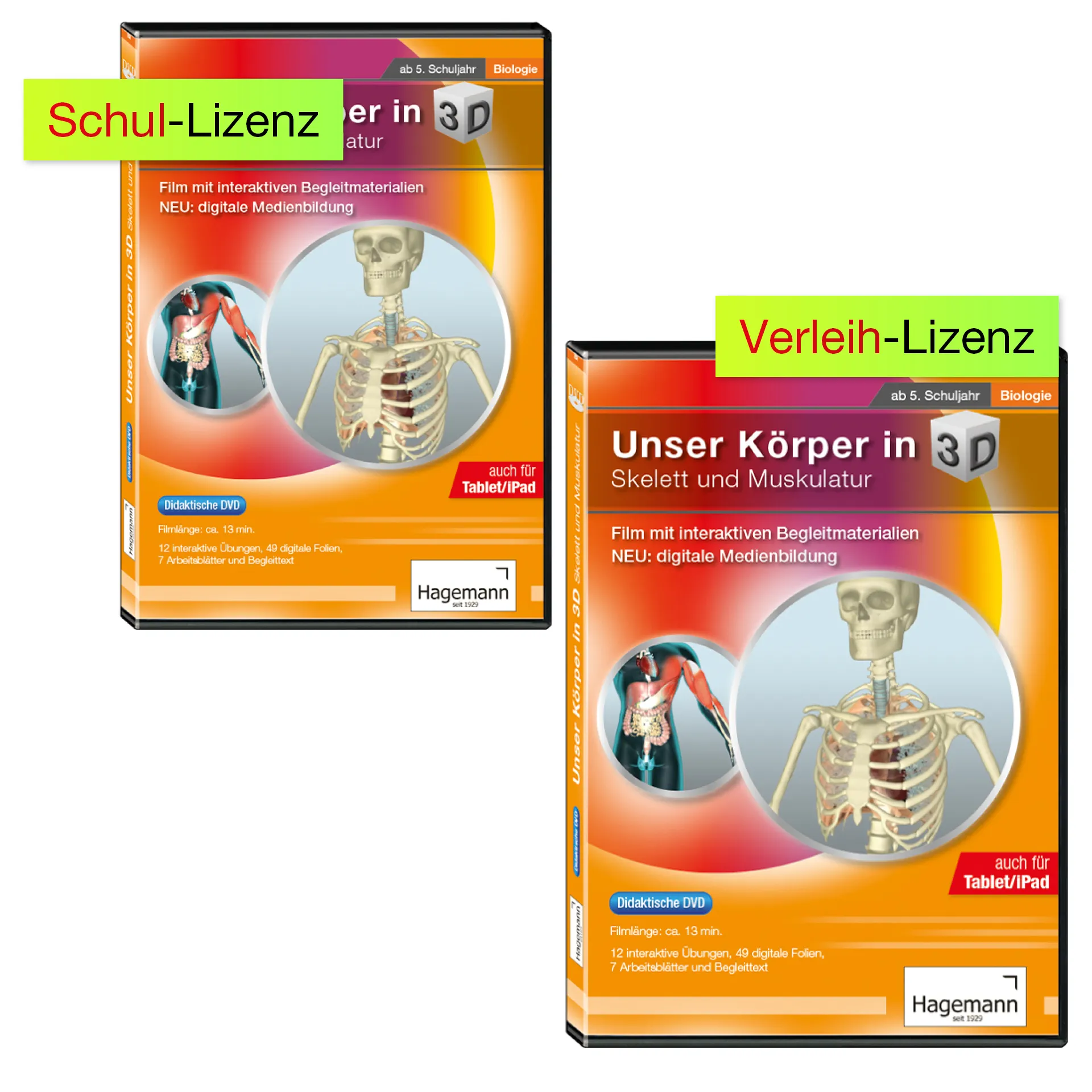 Didaktische DVD "Unser Körper in 3D: Skelett und Muskulatur", tabletfähig