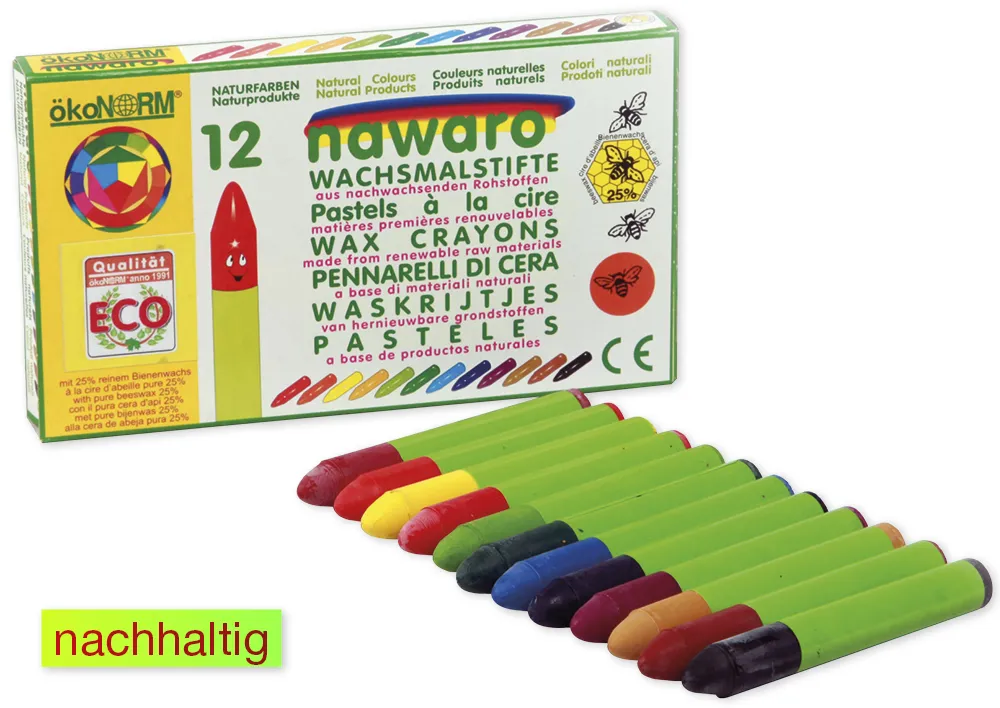 Wachsmalstifte nawaro, 12-tlg.