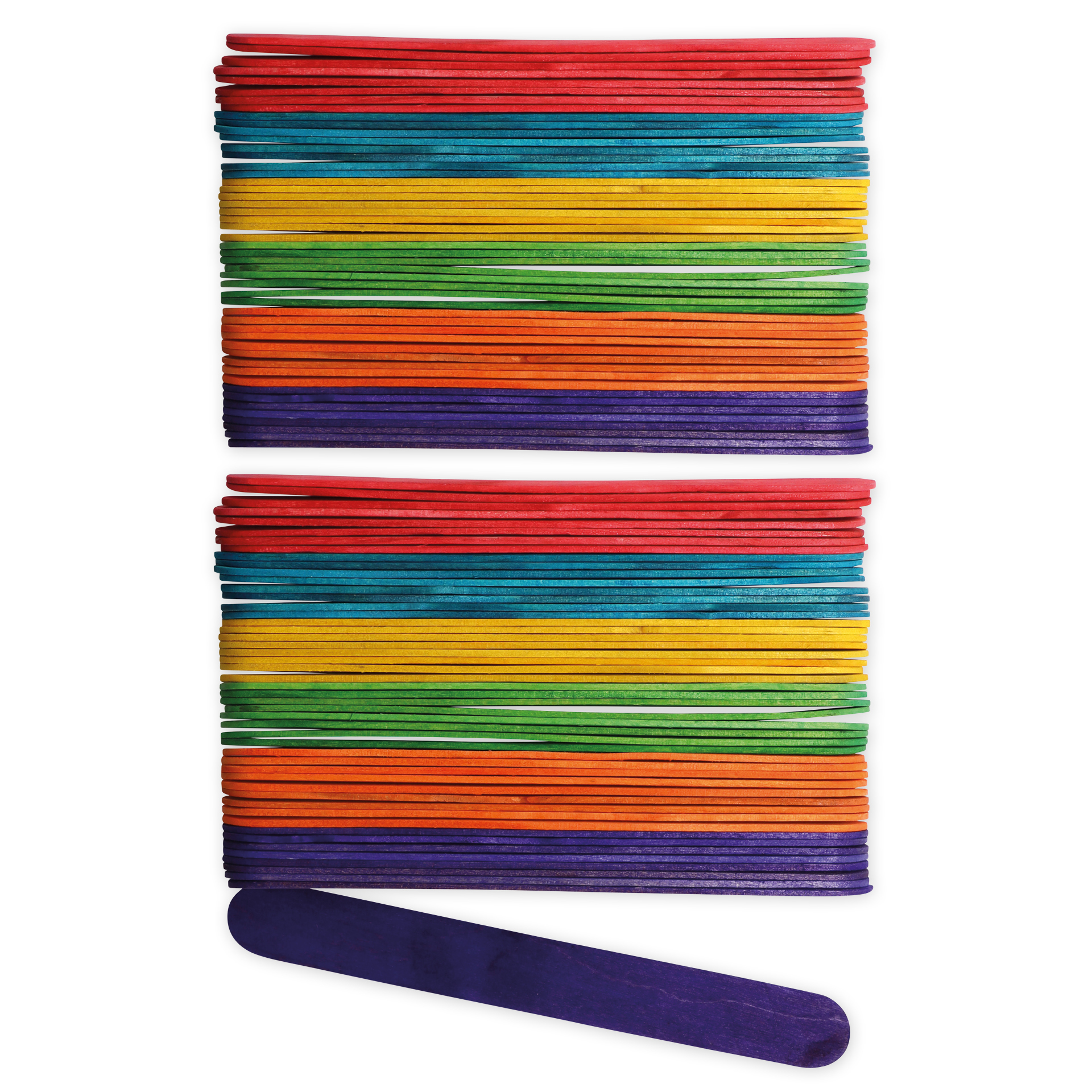 TimeTEX Bunte Holzspatel, 18x150 mm, 100 Stück