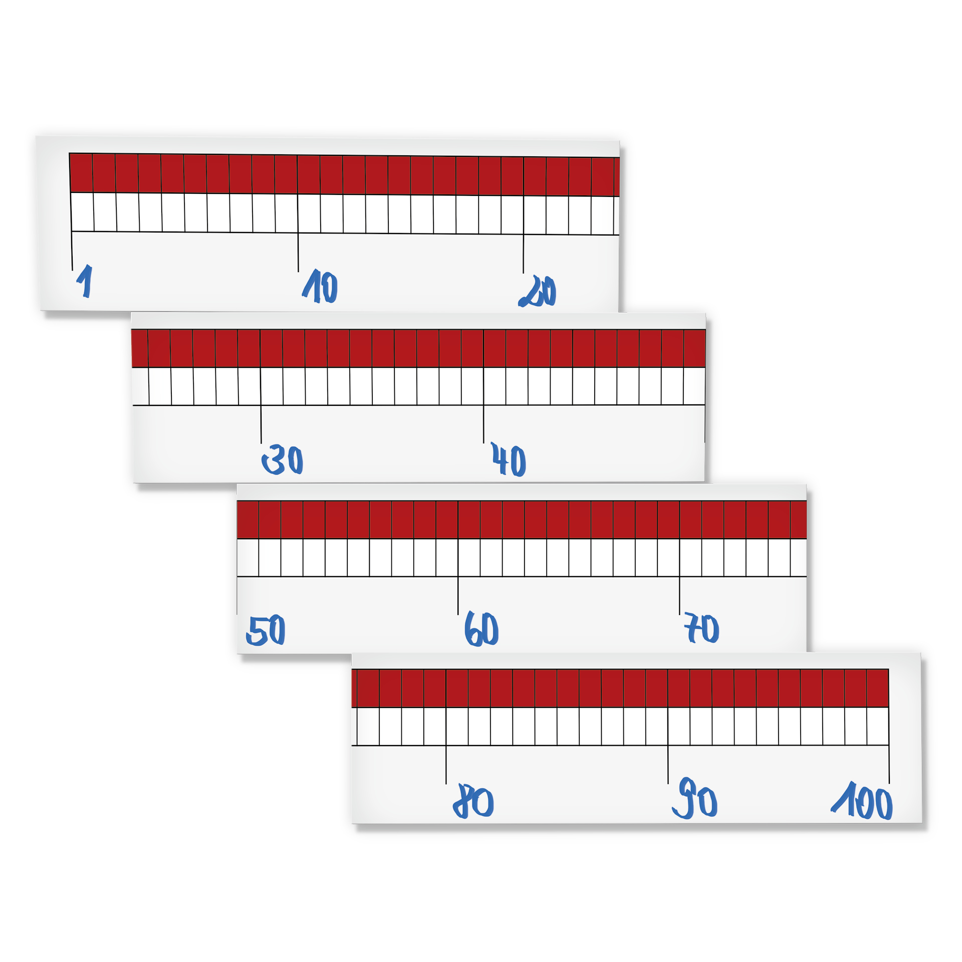 Demo-Zahlenstrahl-Rechenband magnetisch, 2m, 1-100