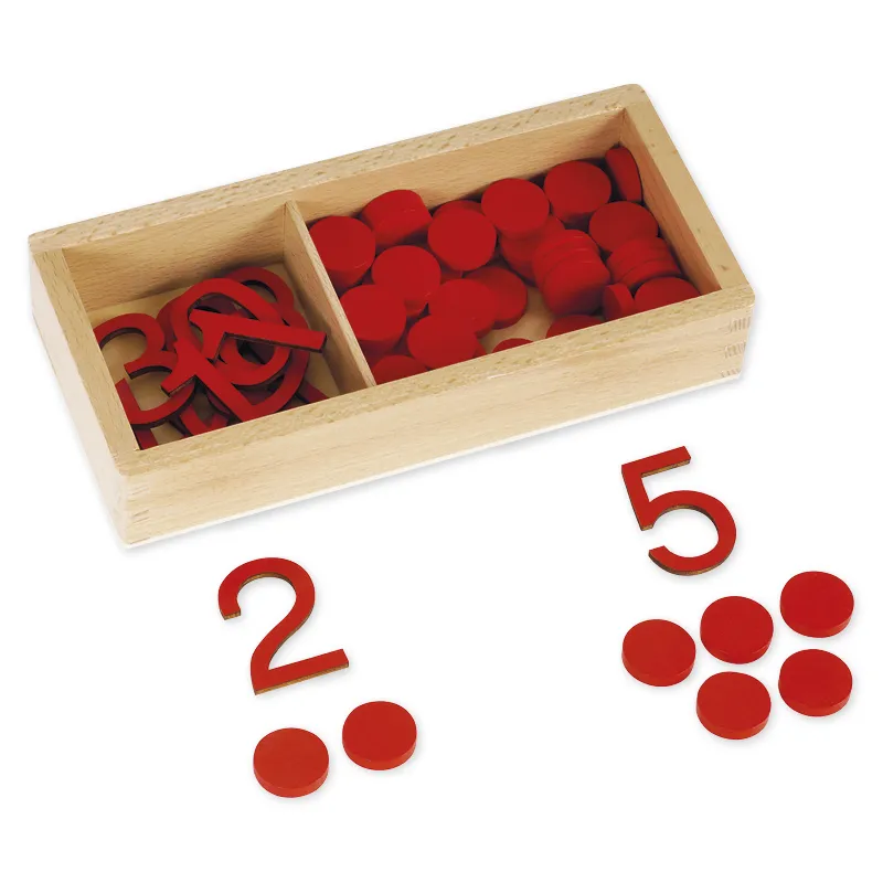 TimeTEX Ziffern und Chips, in Holzbox "Montessori Premium"