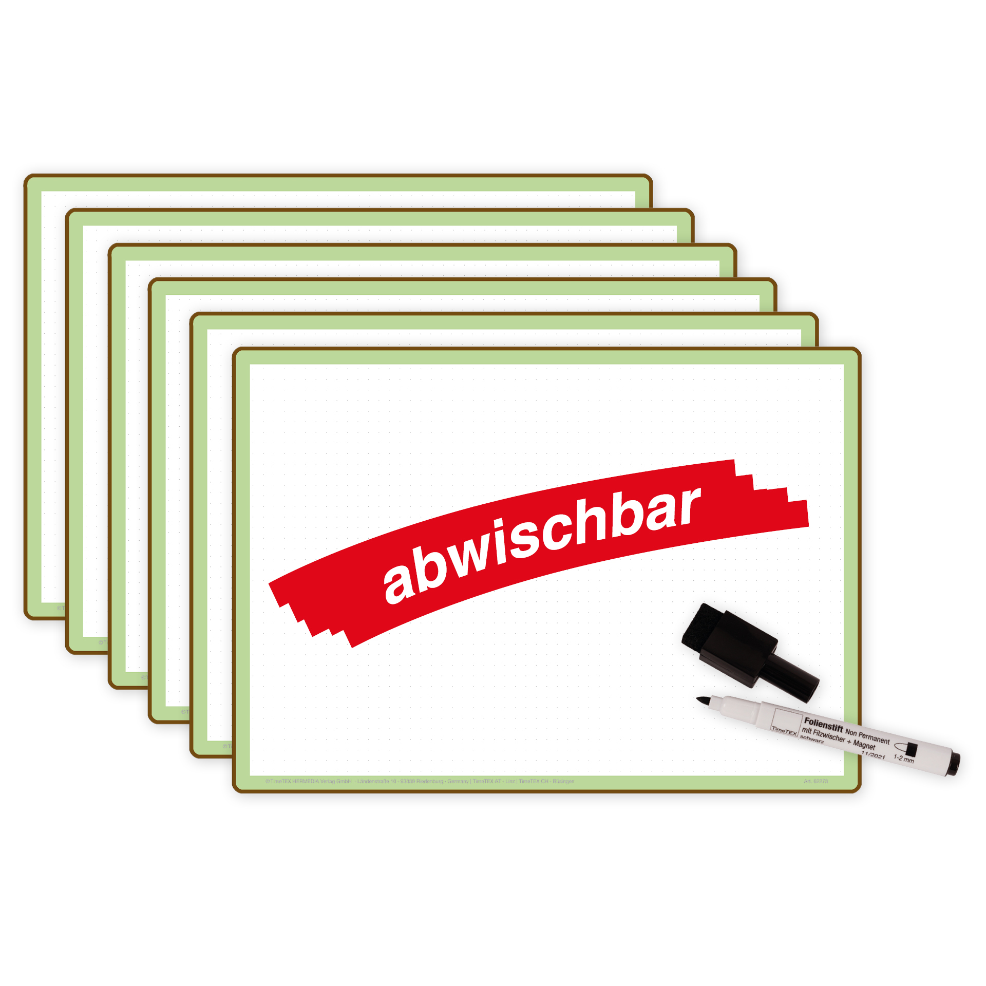 Set Prima-Colori Whiteboard mit Punktraster und Blanko A4, 6 Stück