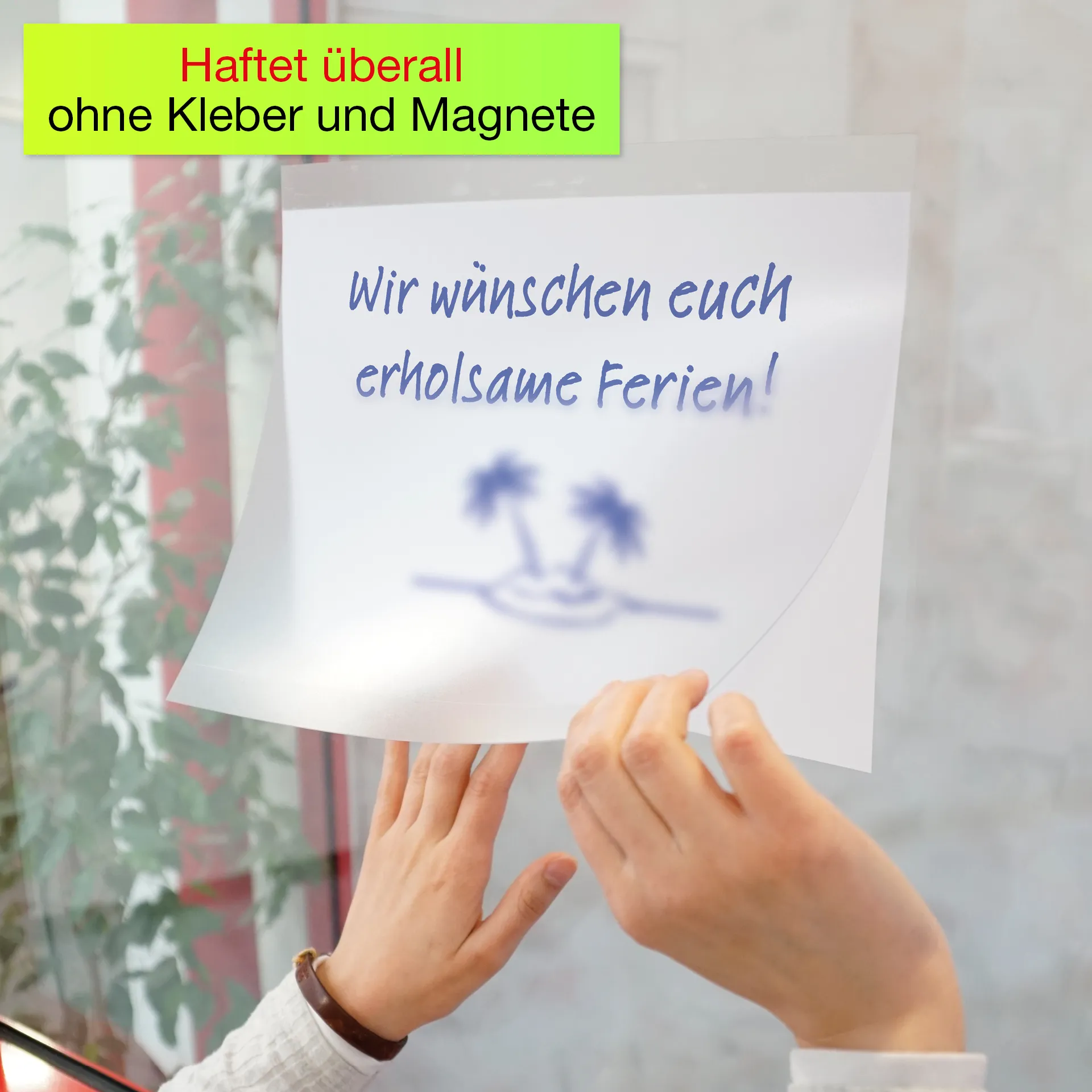 TimeTEX Aushang-Einstecktaschen A4 quer, selbsthaftend, 2 Stück