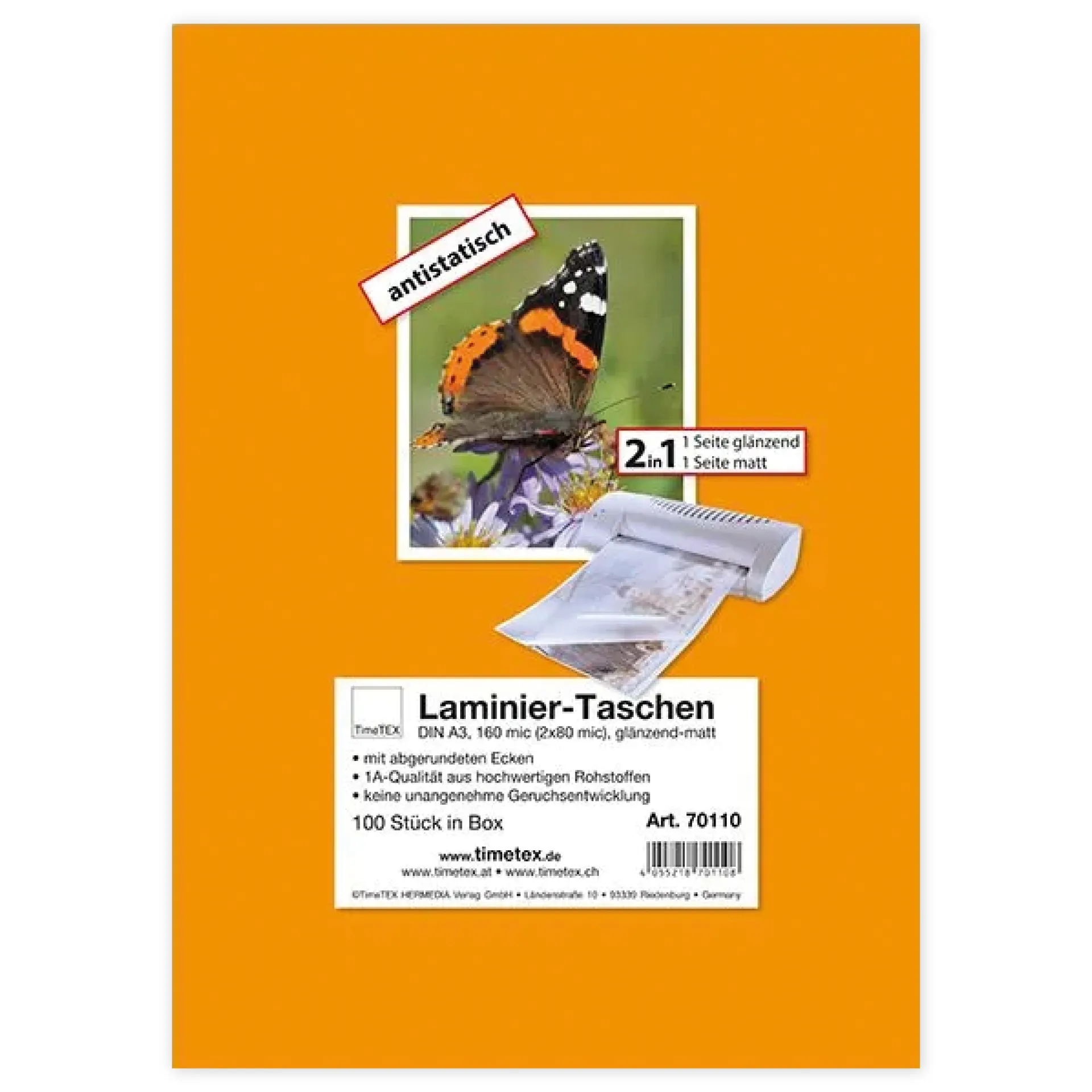 Laminier-Taschen 2in1 A3 2x80 mic glänzend-matt, 100 Stück
