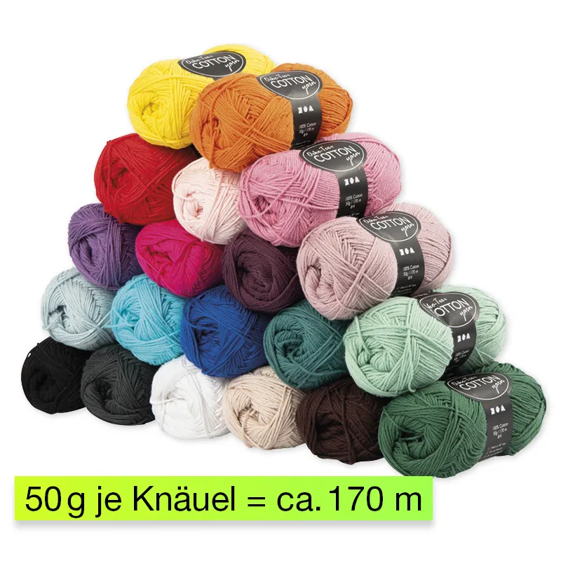 Set Baumwoll-Garn, 20 Farben à 50 g