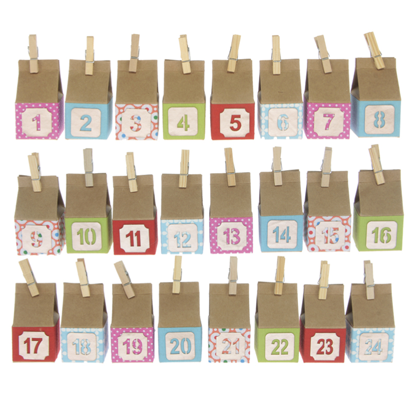Bastelset "Weihnachtskalender ohne Kleben", 72-tlg.