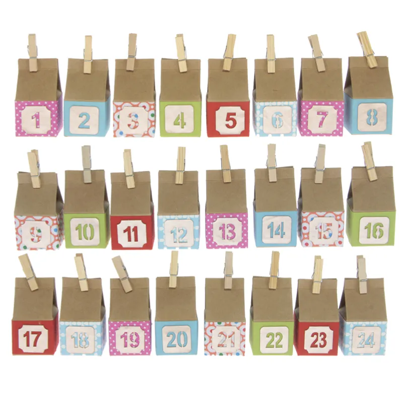 Bastelset "Weihnachtskalender ohne Kleben", 72-tlg.