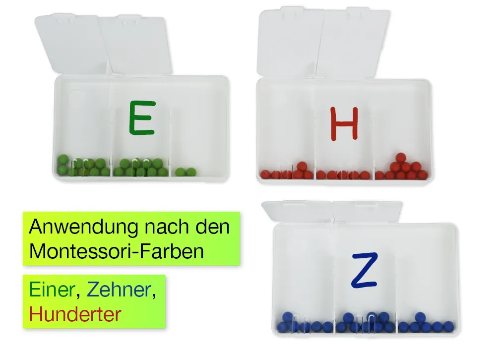 Flüster-Schüttelbox 3-tlg., mit 20 Perlen