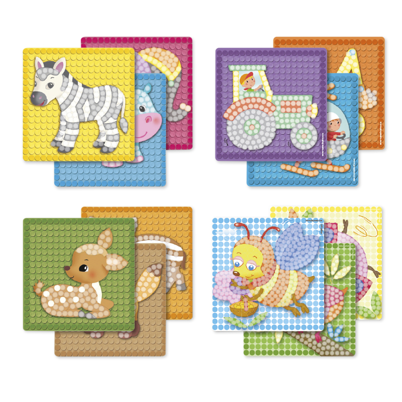 TimeTEX Set Bildkarten für PlayMais "EDULINE MOSAIC", 24 Stück, Tiermotive