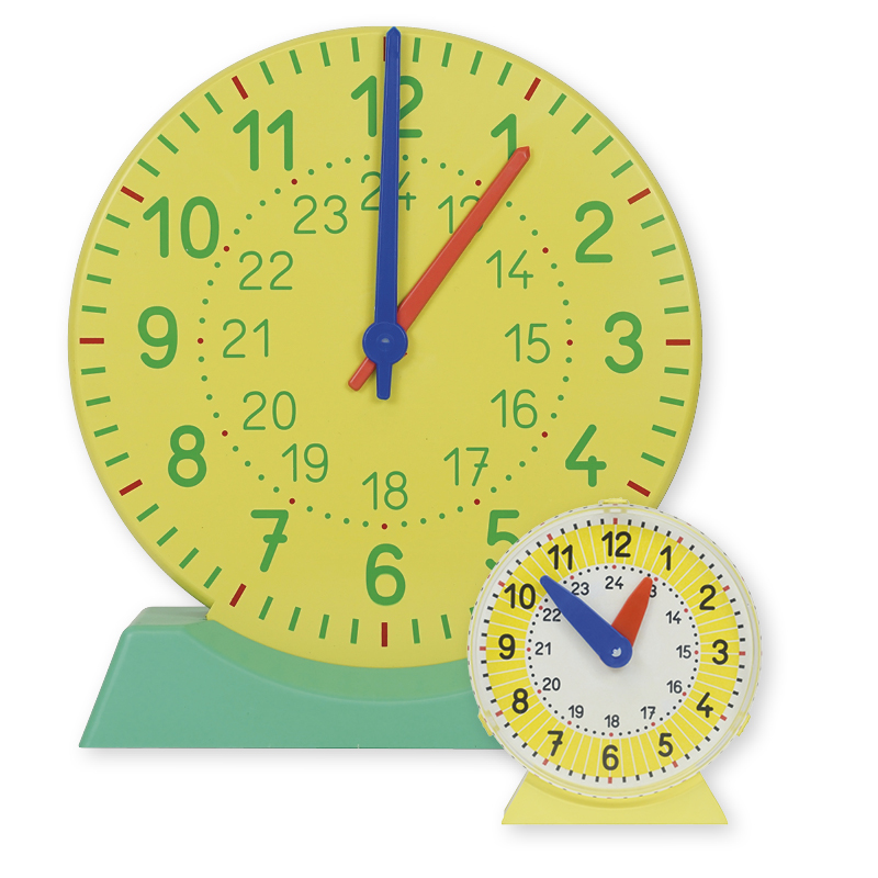 Inlärningsklocka set 1-24, 25 st. i resväskan