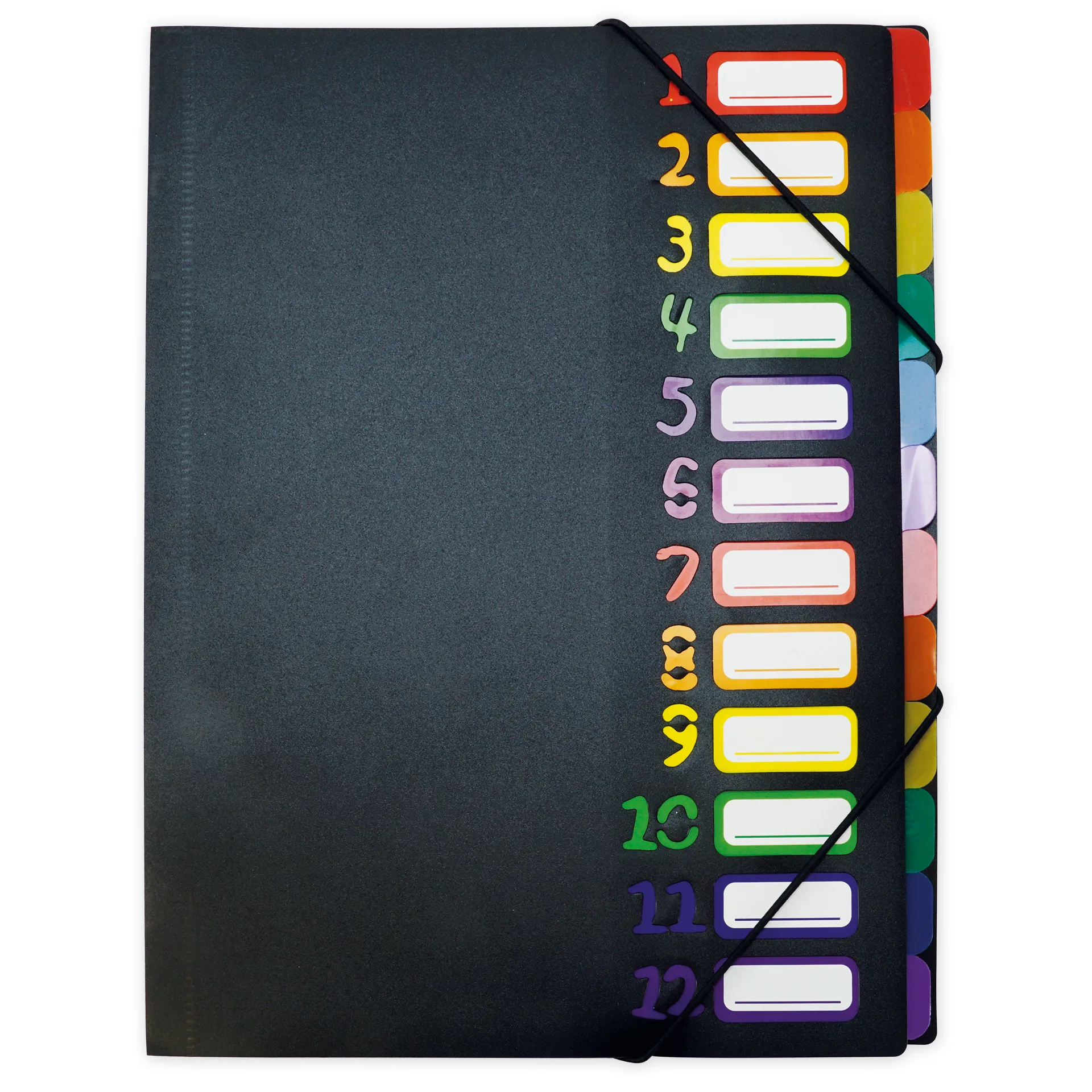 TimeTEX skrivbordsförlängningsmapp 1-12 A4, färgad med elastisk stängning