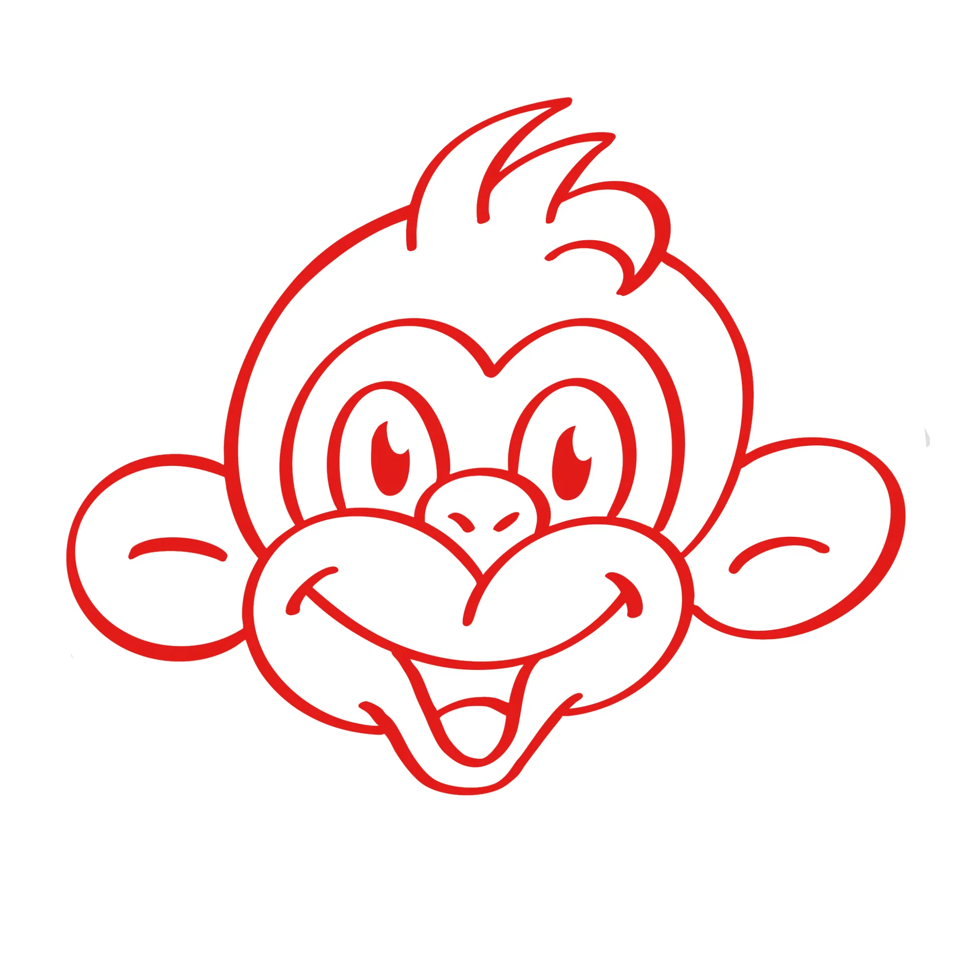 Siebdruck-Stempel "Perpetuum" rund "Affe"