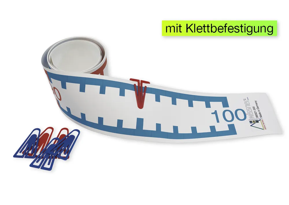 Demo tallinjesräknartejp med kardborrprickar, 3 m, 1-100