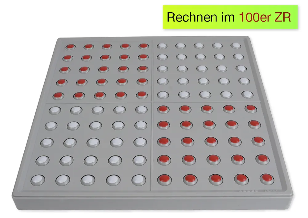 ABACO 100 tricolor rot-weiß-grau, Zähl- und Rechenrahmen