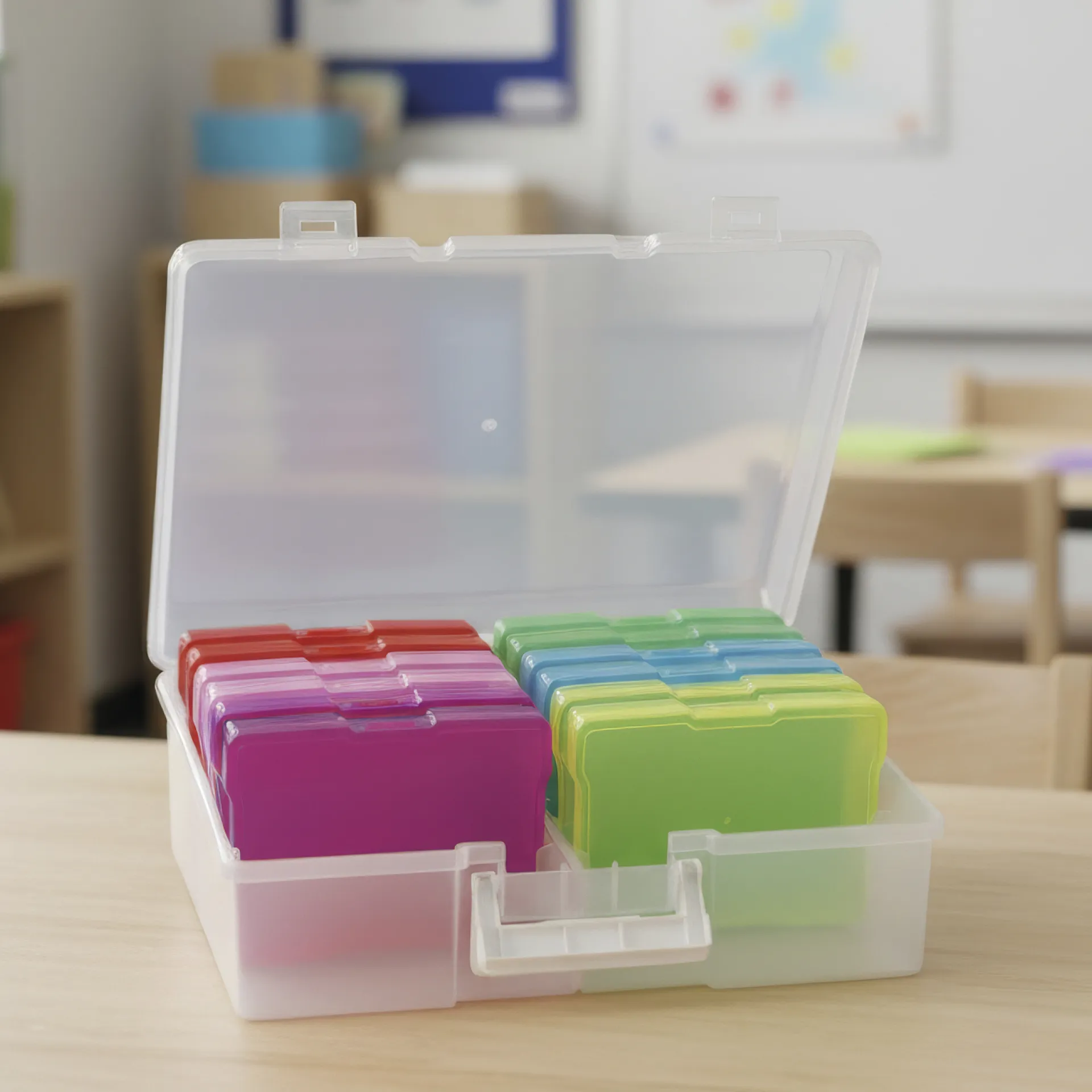 TimeTEX spalvotų, plastikinių dėžučių rinkinys skaidrioje dėžėje, 12+1 vnt.