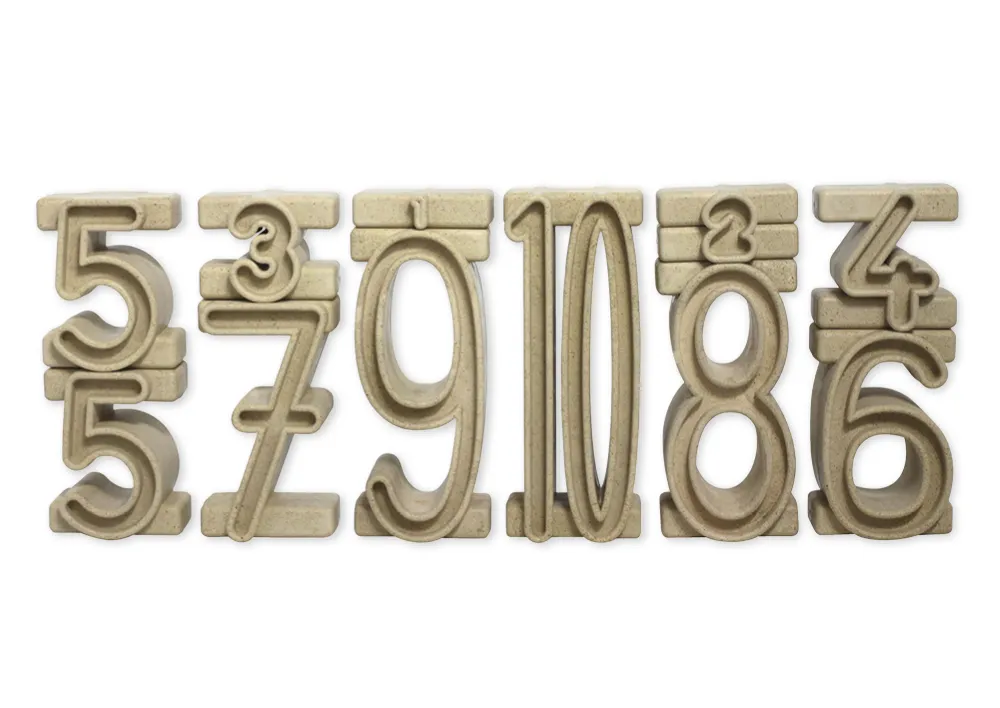 Staplingsnummer "number-on-number", 11 stycken, naturlig färg