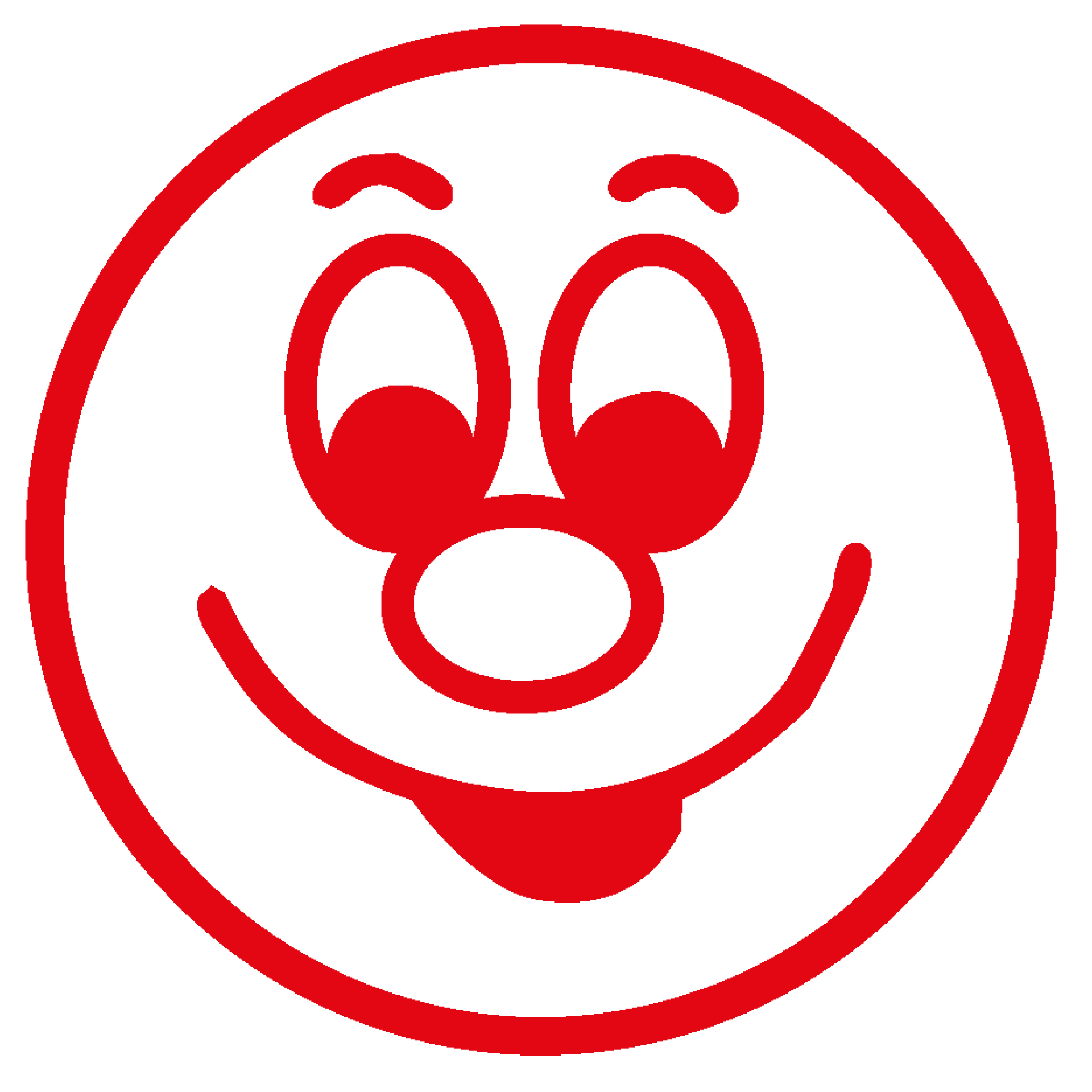 Tryckdyna stämpel "Perpetuum", "Leende ansikte"