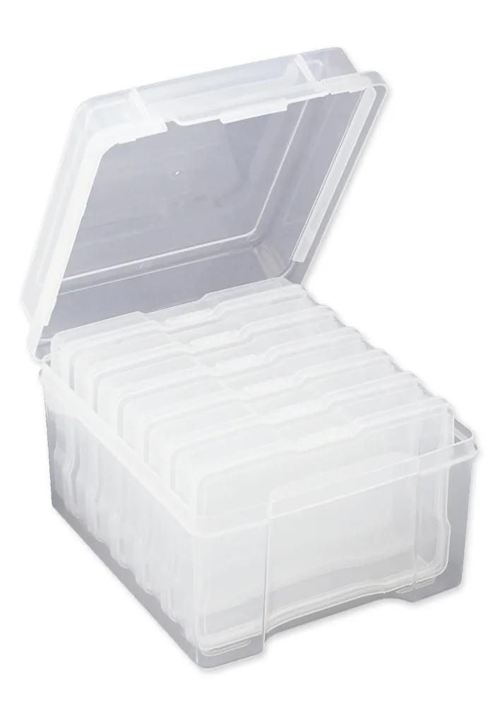 Plastlådor i låda, 7 st