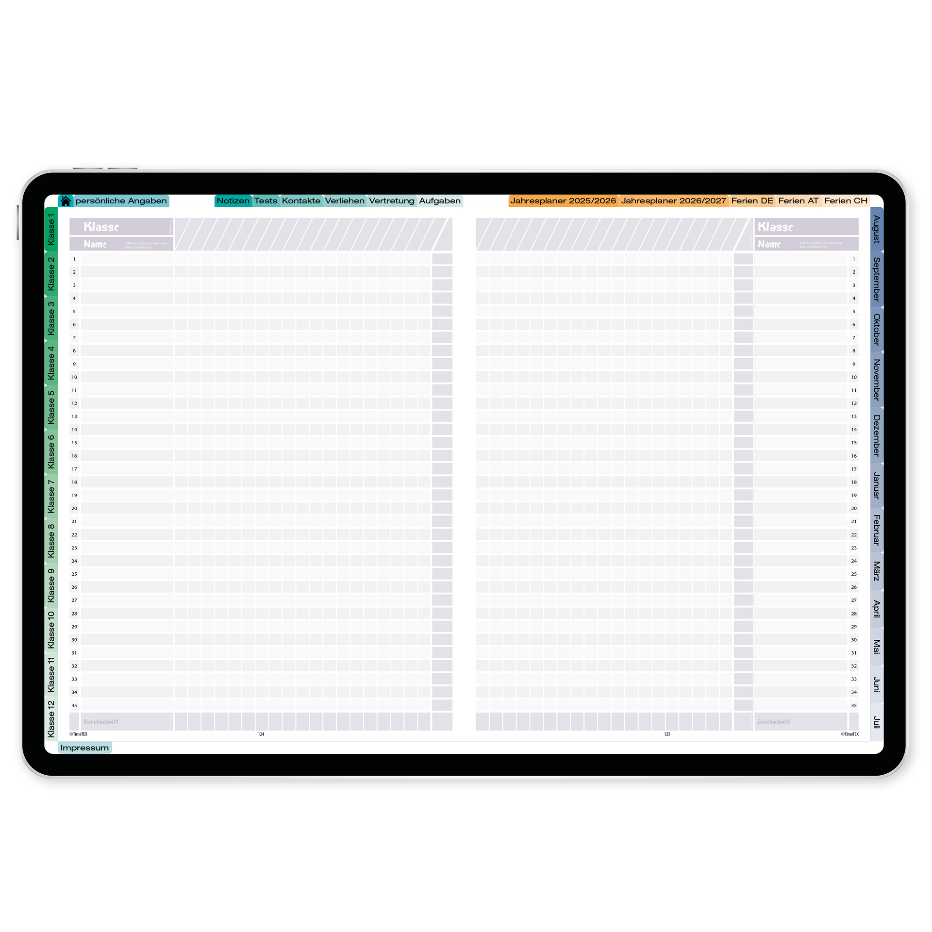 TimeTEX Digitaler Design-Schulplaner DigiPlan 2026/2027, malve | 104914 ...