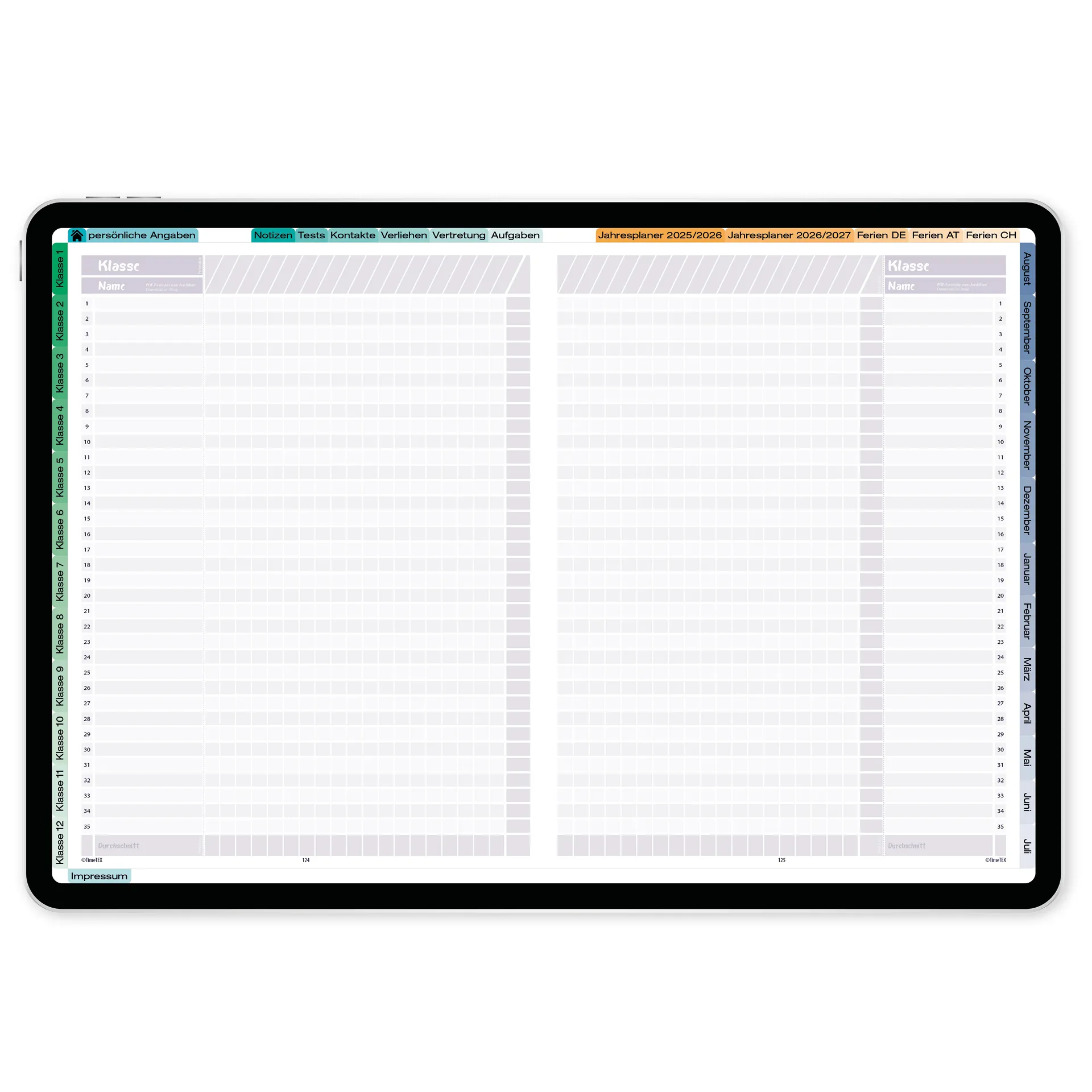 TimeTEX Digitaler Design-Schulplaner DigiPlan 2026/2027, malve