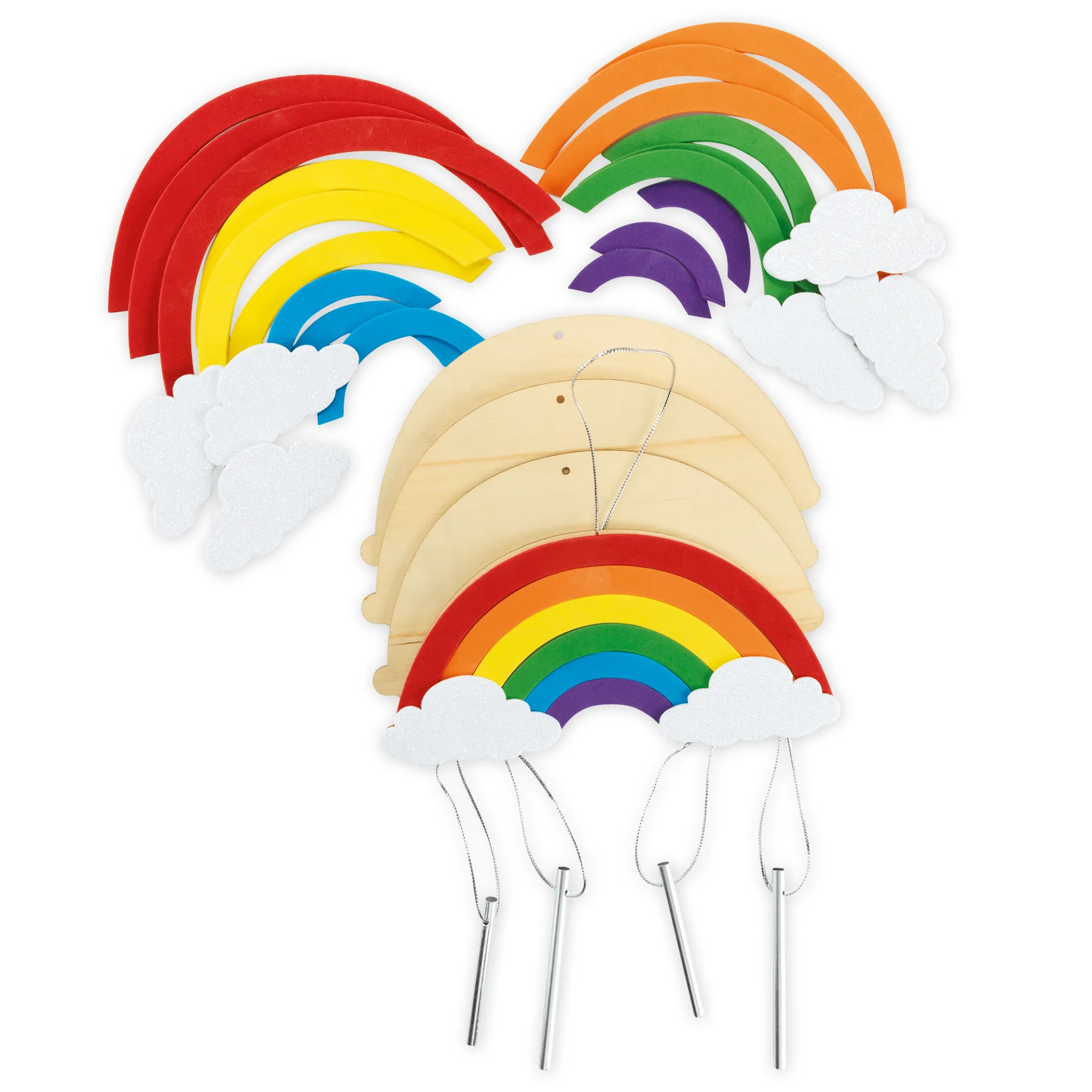 Gruppen-Bastelset "Windspiel Regenbogen", 12 Stück