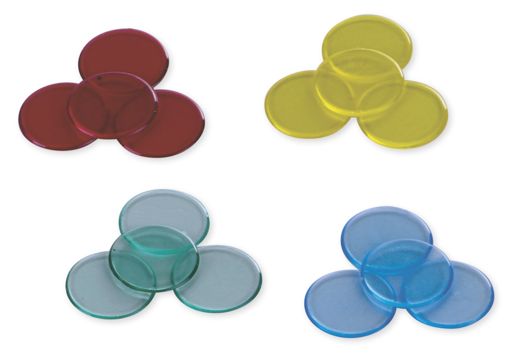 Jetons en plastique transparent, boîte de 100 pièces