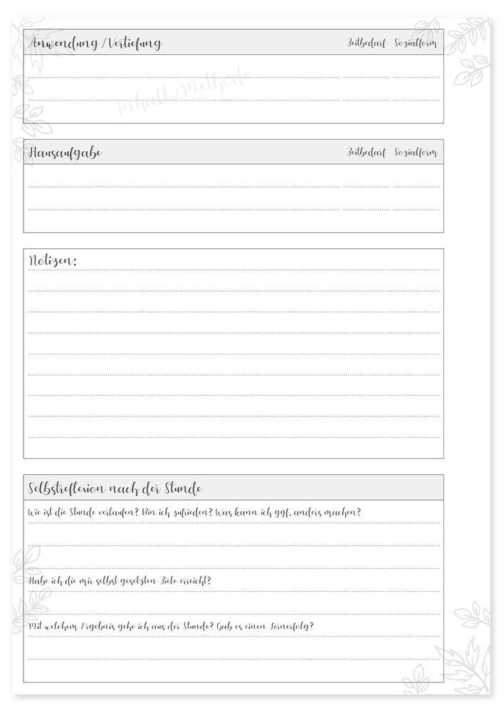 Block Unterrichts-Besuche A4 "Meine Hospitation", 50 Blatt
